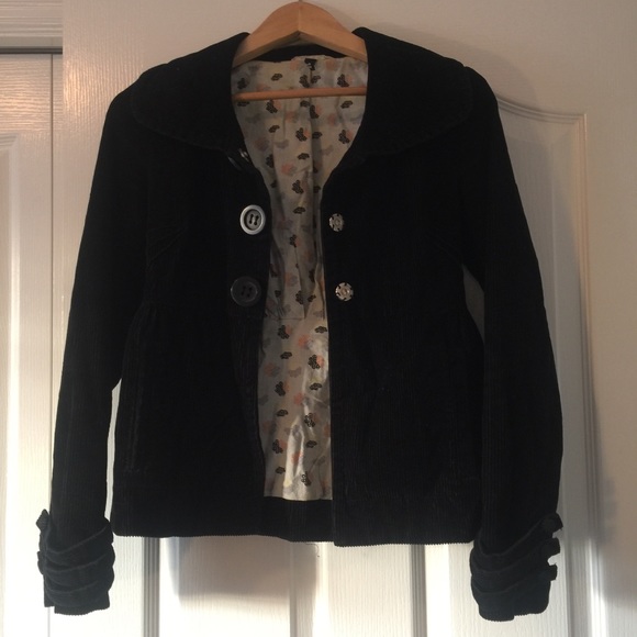 Divided by H&M black corduroy jacket blazer sz 2 - Picture 2 of 8
